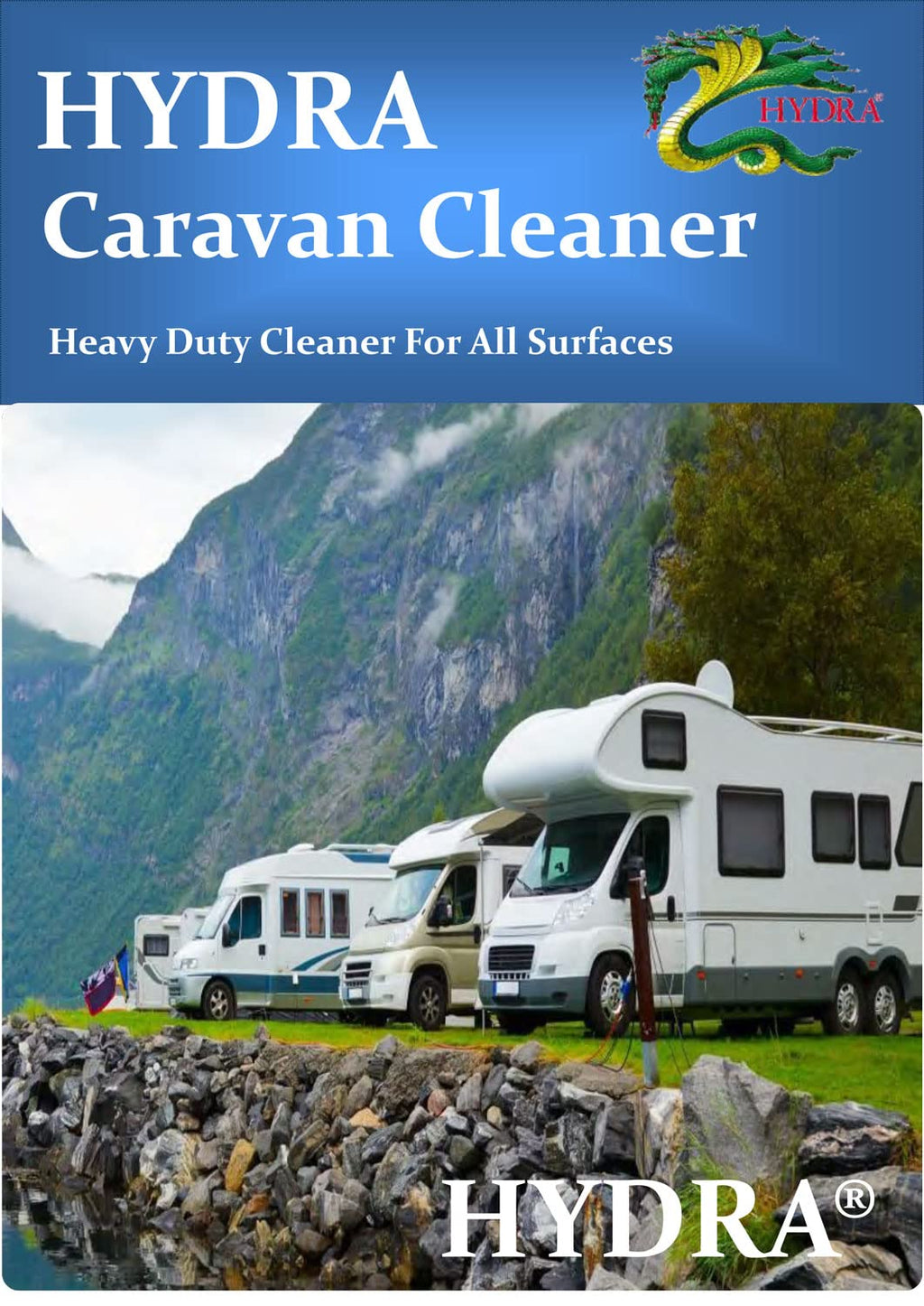 HYDRA CARAVAN CLEANER 1L Removes Diesel Fumes, Road and Traffic Film RVs and Campers Trailers