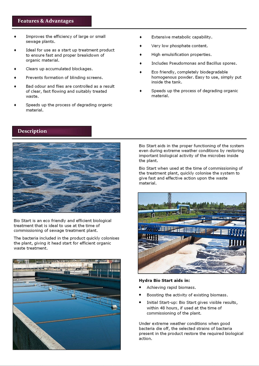 Use BIO Start 5KG for Sewage Treatment for Small and Large Sewage Plants