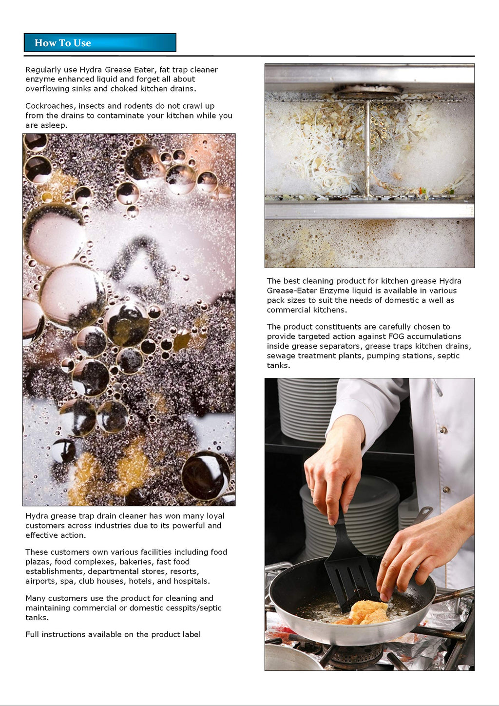 Hydra Grease Trap Enzyme Cleaner