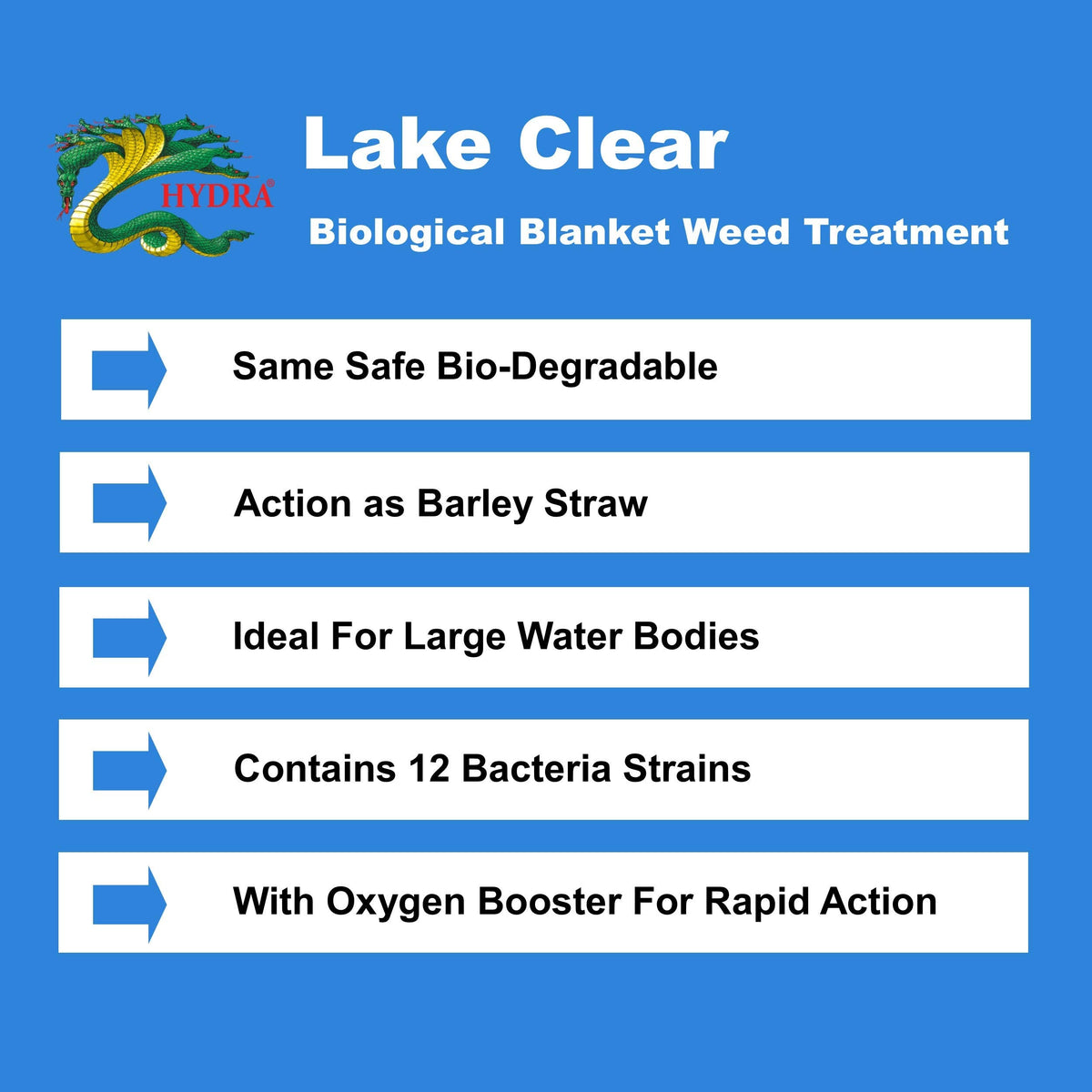 Hydra Blanket Weed & String Algae Treatment for Lake and Larger Pond Water LAKE CLEAR 25KG