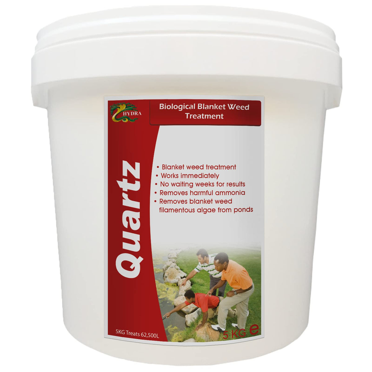 Hydra Quartz Blanket Weed Pond Treatment - Blanket Weed Killer for Ponds | Removes Harmful Ammonia from Water | 5 Kg Treats Up to 62,500 Liters