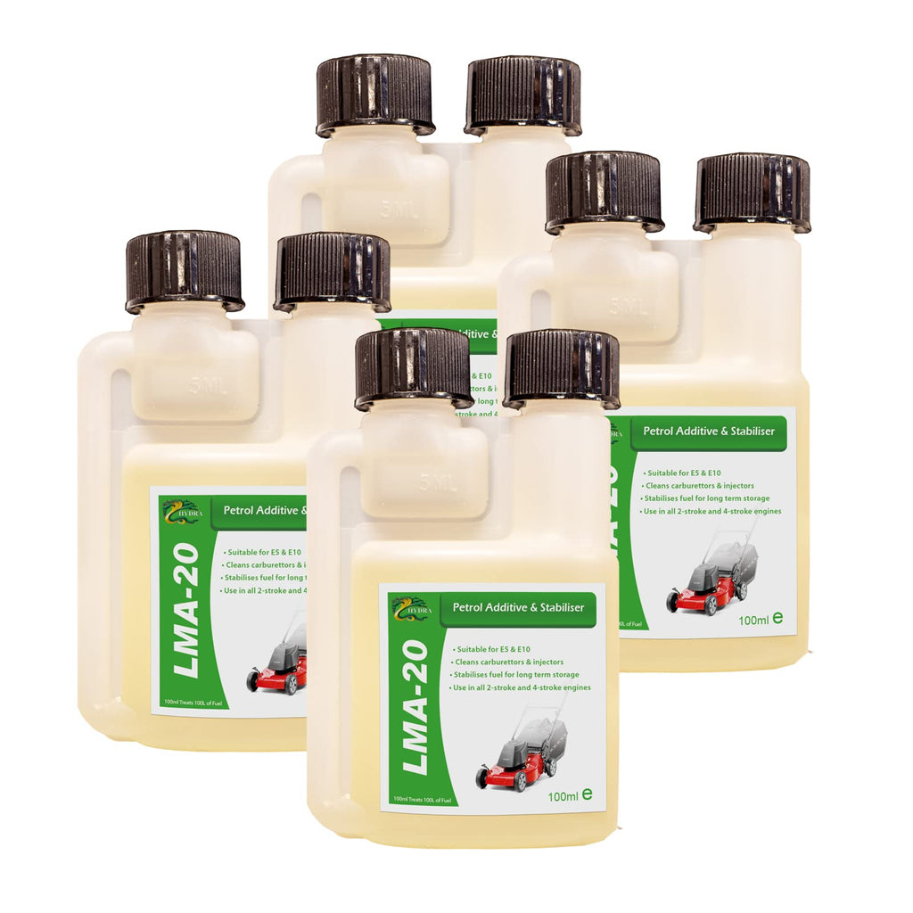 HYDRA LMA-20 100mlx4 Fuel Fit Petrol Injector Cleaner Additive & Stabiliser for all 2-Stroke and 4-Stroke Engines