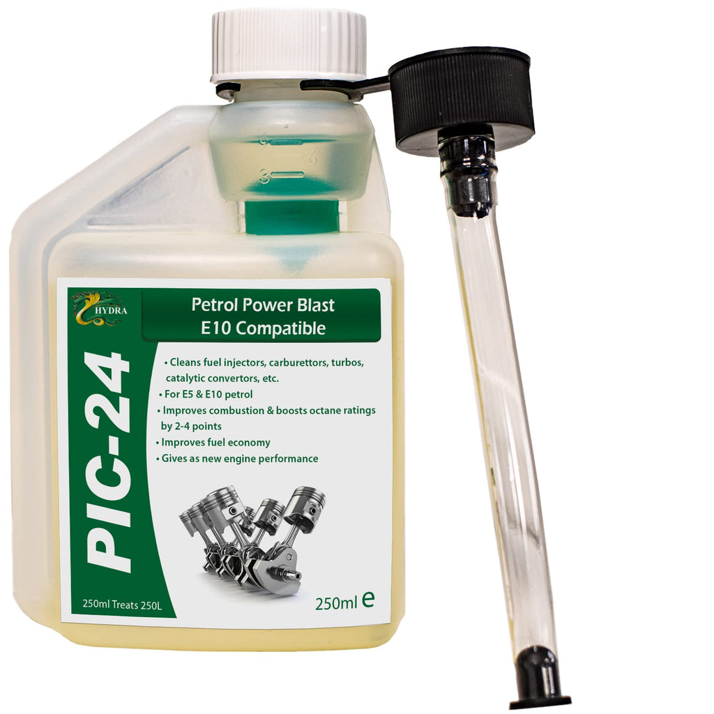 Hydra PIC-24 Petrol Injector & Carburettor Cleaner + Additives - 250ml Treats 250litres