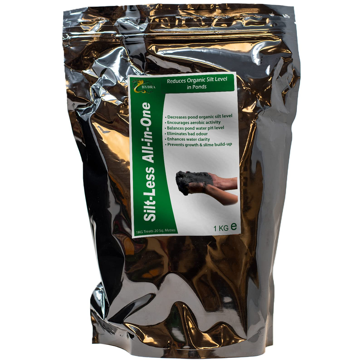 Hydra Pond Silt Remover - All in One Pond Algae Remover & Pond Water Treatment | Pond Sludge Remover Prevents Blanket weed, Algae, Cloudy Water, Slime & Bad Odour | 1KG