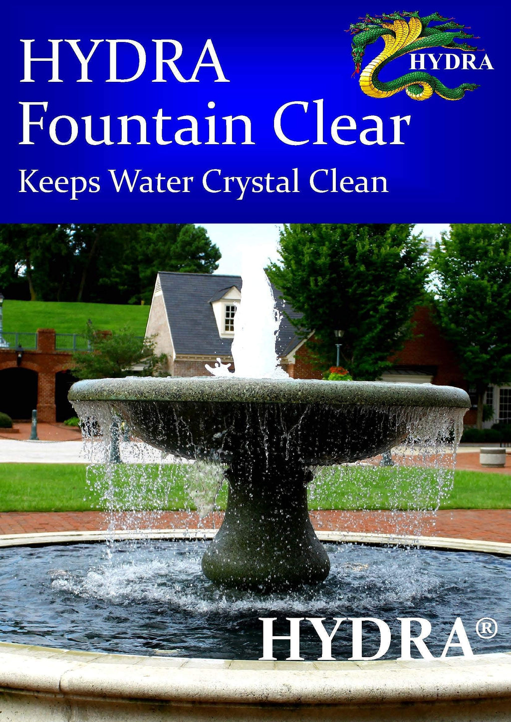 Hydra Fountain Clear Water Feature Cleaner | 250ml Treats 7,500L Highest Dilution Rates - Water Feature Treatment Keeps Water Crystal Clear from Algae, Cleans Water & Biofilm Build-up