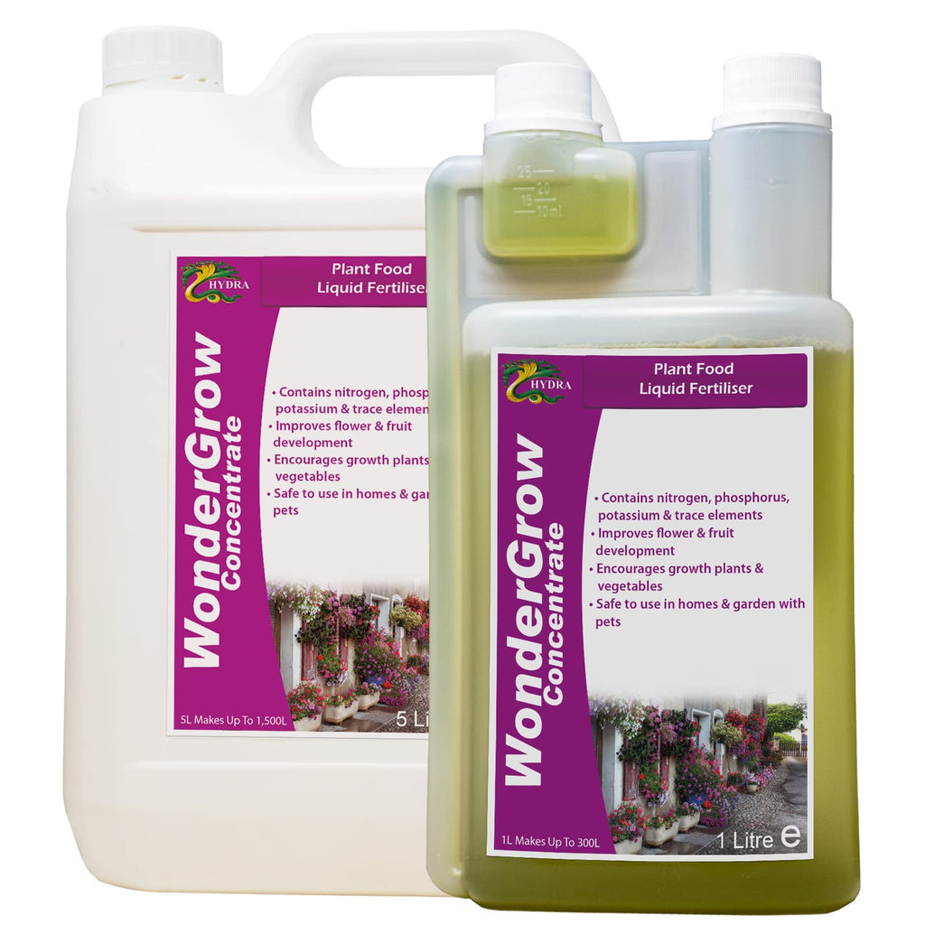 Hydra WonderGrow Liquid Plant Food - Indoor Plant Food & Seaweed Fertiliser for House Plants | Plant feed & Fertiliser for Gardens & Lawns | 1 Litre