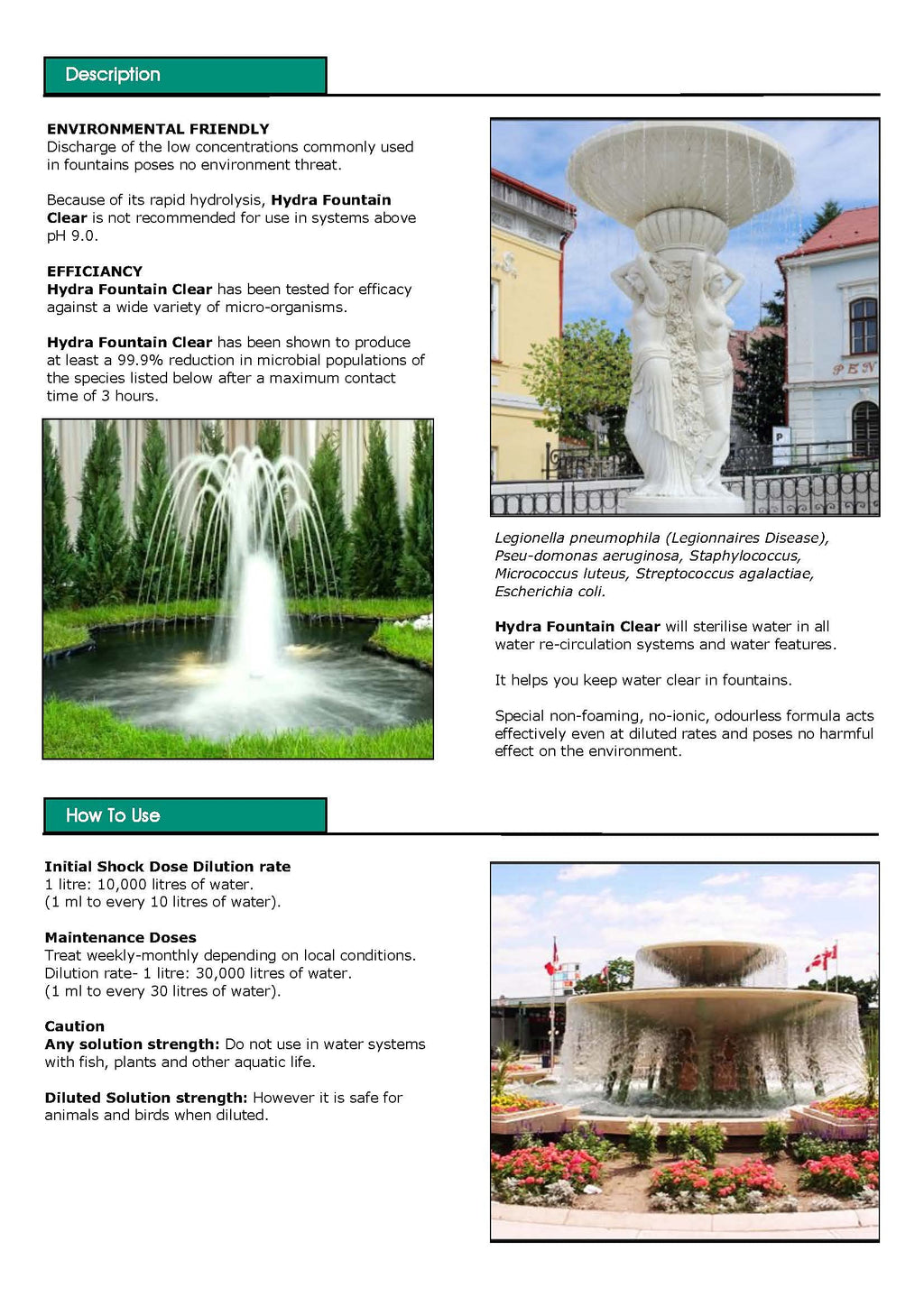 Hydra Fountain Clear Water Feature Cleaning, 250ml Treats 7,500L Highest Dilution Rates, Fountain Cleaner Treatment Keeps Water Crystal Clear from Algae, Green Water, Biofilm Build-up