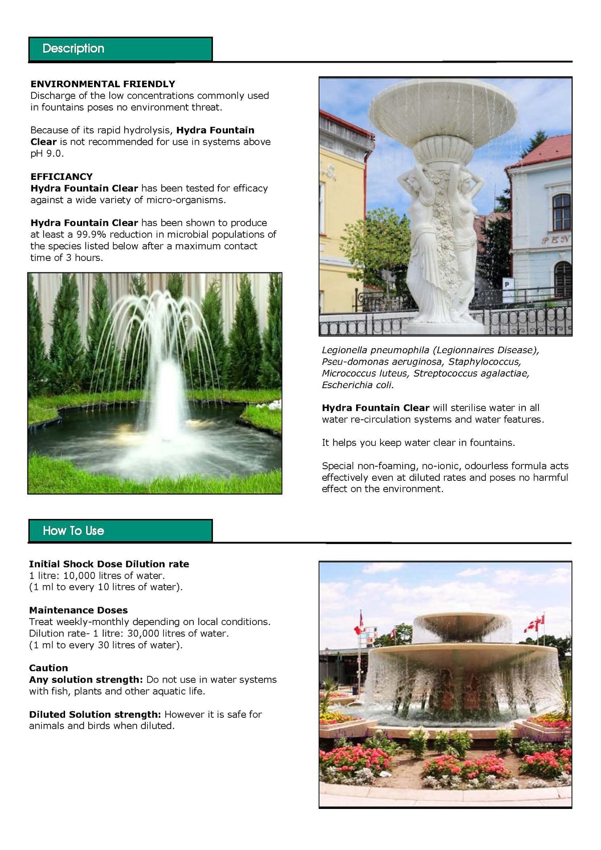 Hydra Fountain Clear Water Feature Cleaning, 250ml Treats 7,500L Highest Dilution Rates, Fountain Cleaner Treatment Keeps Water Crystal Clear from Algae, Green Water, Biofilm Build-up