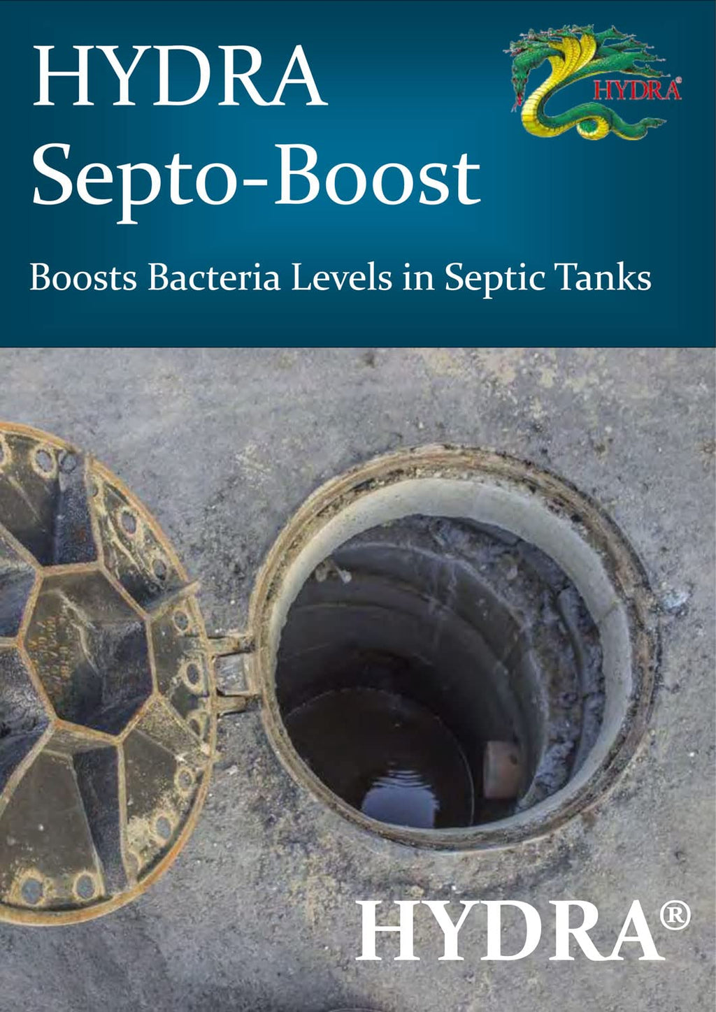 Hydra Septo Boost Strong Bacteria and Enzyme Treatment for Septic Tank Maintenance Reduces BOD/cod Levels Cleaning Drainage Area Improve Performance No Offensive Smells