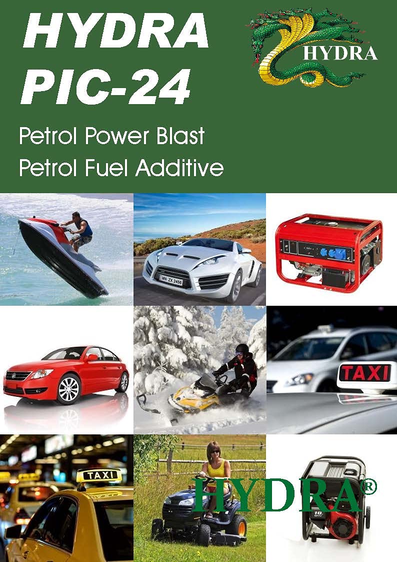 Hydra PIC-24 Petrol Injector Cleaner and Carb Cleaner Additive, 500ml Treats 500 litres, With Petrol Cleaner you get more Petrol Power with Octane Booster Removes Deposits Improves Combustion